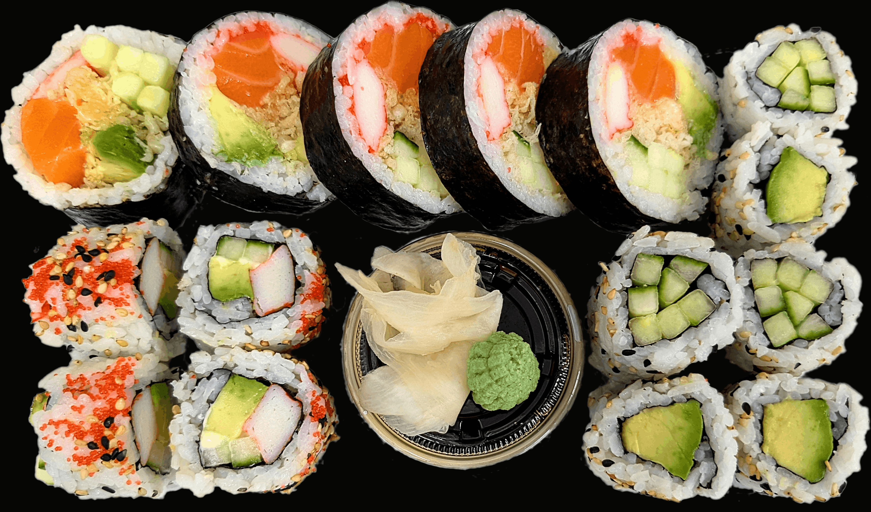 Combo sushi Samiyo — makis saumon, california et avocat