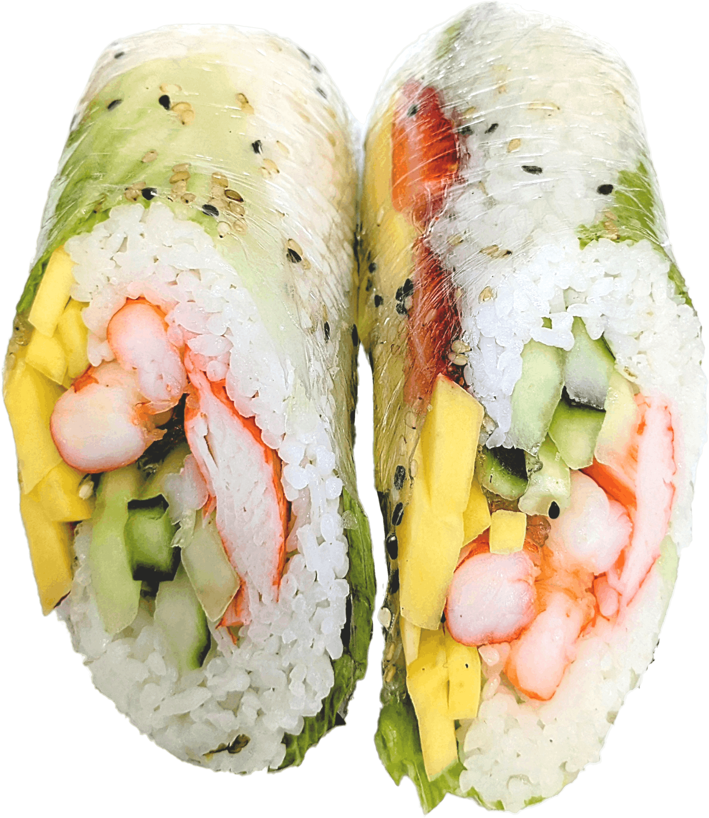 Maki printemps crevette — rouleau de riz frais en papier de riz